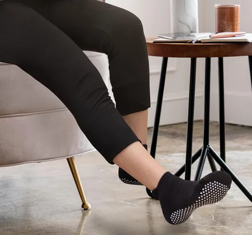 Vista 3 de RATIVE - Calcetines antideslizantes para yoga, pilates y hospitales, para adultos, hombres y mujeres