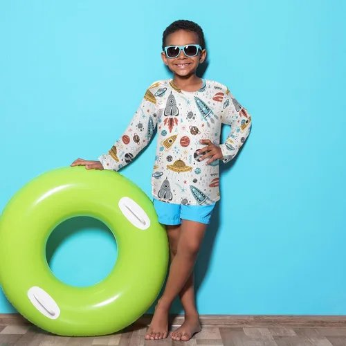 Vista 5 de Camiseta de pesca de manga larga con protección UPF 50+ para niños pequeños, de secado rápido