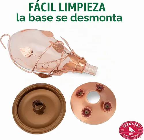 Vista 4 de Perky-Pet 8110H-1 - Comedero de cristal para colibríes para exteriores, capacidad de néctar de 32 onzas