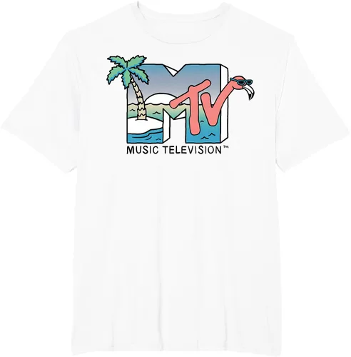 Vista 10 de MTV Camiseta con logotipo de flamenco de Beach Island Blanco