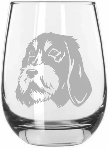 Vista 31 de Shar Pei (chino) - Vaso de vino sin tallo grabado para perro, 15.25 onzas