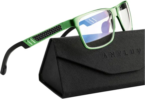 Vista 11 de ANYLUV Blue Light Blocking Glasses Men Computer Gaming Glasses Lightweight Al-Mg Metal Anti Eyestrain Eye Protection