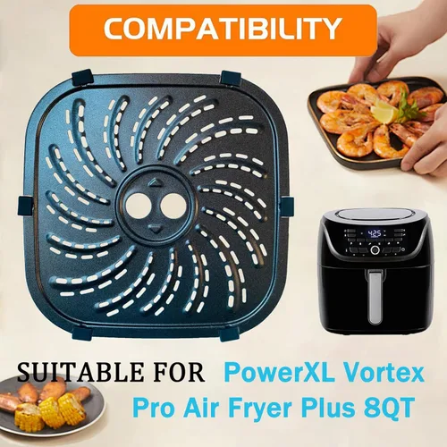 Vista 5 de Sartén para freidora de aire de 8 cuartos de galón para freidora de aire PowerXL Vortex Pro Plus, bandeja antiadherente prémium para freidora