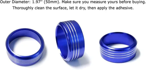 Vista 2 de 3 cubiertas iJDMTOY para ruedas de control de climatizador manual, de aluminio anodizado, Azul
