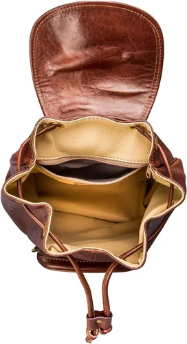 Vista 3 de Maxwell Scott Womens Quality Leather Small Rucksack The Popolo Handmade In Italy Chestnut Tan Brown