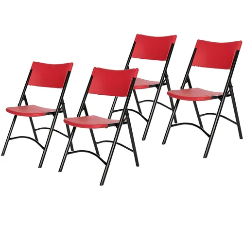 Vista 8 de National Public Seating - silla plegable liviana moldeada, 4 unidades, Azul/Negro, 4