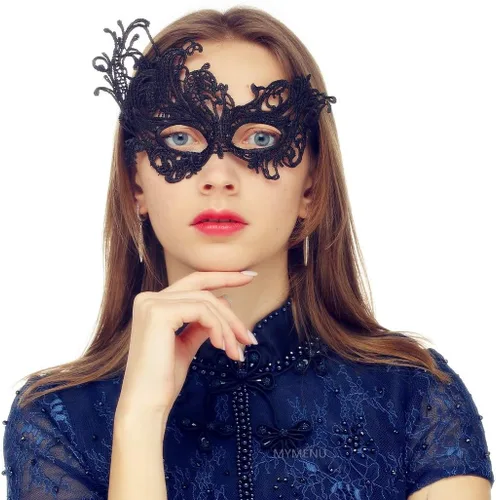 Vista 12 de MYMENU Máscara de mascarada para mujeres, máscara de encaje veneciano para ojos para fiesta, baile de graduación, baile, disfraz, Mardi Gras