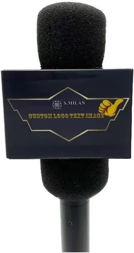 Vista 3 de Cubo personalizado para micrófono con logo, micrófono en forma de cubo con bandera, portátil, ABS moldeado por inyección, cubo cuadrado HD con Negro