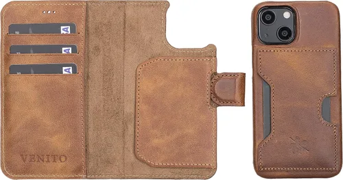 Vista 70 de Venito Florence - Funda de piel compatible con Samsung Galaxy S9, extra segura con bloqueo RFID, cartera desmontable para teléfono (gris decolorado)