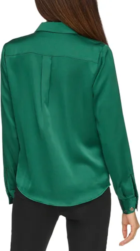 Vista 4 de Karl Lagerfeld Paris Blusa con cuello con ojales para mujer