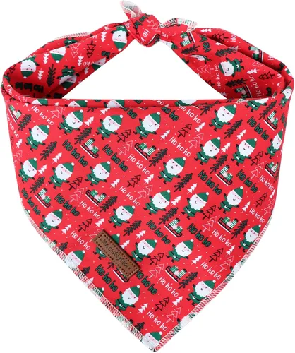 Vista 8 de MR. CHUBBYFACE - Bandana de Navidad para perro, bufanda lavable a cuadros de Navidad para cachorros, bandana ajustable para mascotas para perros