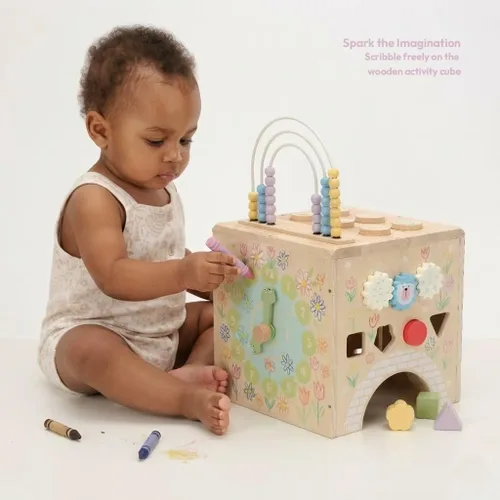 Vista 5 de Cubo de actividades de madera Montessori Juguetes para niños