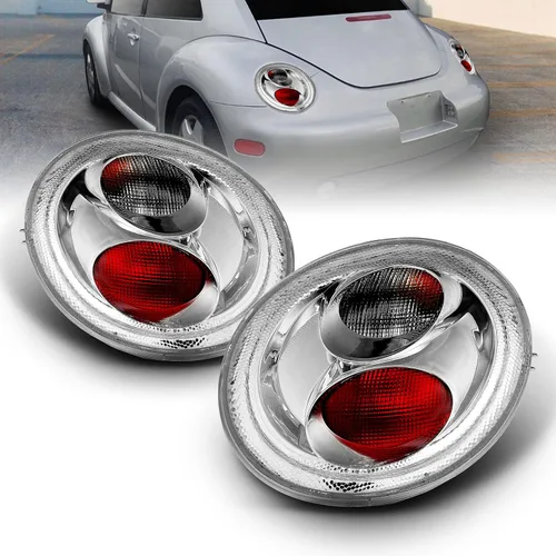 Vista 7 de AmeriLite Luces traseras Altezza negras transparentes para Volkswagen Beetle 1998-2005 - lado del pasajero y del conductor Negro