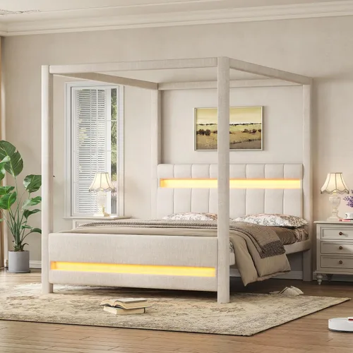 Vista 32 de Wood Canopy Platform Bed Full with Headboard, Trundle and 3 Drawers Negro-8.1
