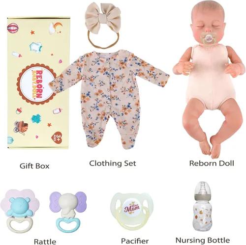Vista 6 de BABESIDE Muñecas de bebé Reborn – Muñecas recién nacidas realistas de 20 pulgadas, bebé niña real con cuerpo de tela ponderada, juguete de regalo