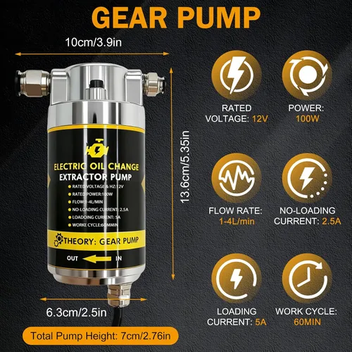 Vista 2 de MILADO bomba extractora del cambio de aceite de 12V 100W, sistema eléctrico Bomba de aceite del motor-N