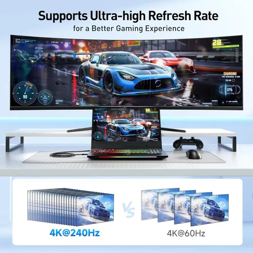 Vista 4 de Cable Matters - cable 60 Hz USB-C para DisplayPort 4K (compatible con puerto Thunderbolt 3), Negro