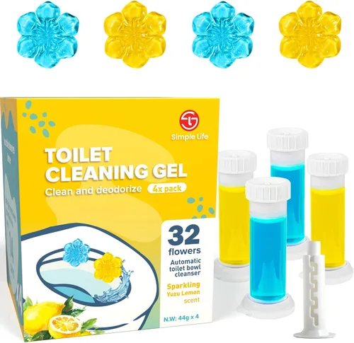Vista 11 de Simple Life Gel limpiador de inodoro, sello de gel para inodoro de flores frescas, detiene la cal y las manchas con aroma refrescante Limpieza