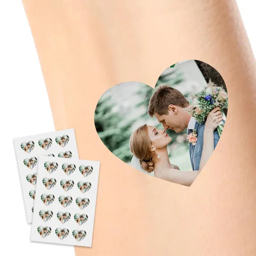 Vista 7 de Tatuajes temporales personalizados, tatuajes de flores de nacimiento personalizados para cumpleaños, boda, despedida de soltera, 1 juego de 15