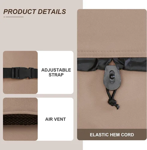 Vista 4 de Ultcover Cubierta cuadrada de poliéster 600D, impermeable, para bañera de hidromasaje de exterior, 85 x 85 pulgadas