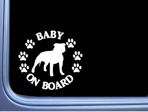 Vista 2 de EZ-STIK Baby on Board American Bully L474 - Calcomanía de Pitbull (6 pulgadas)