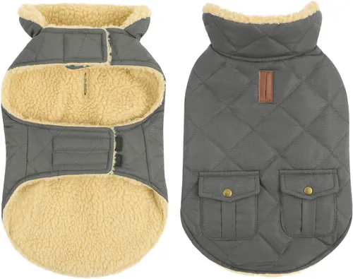 Vista 16 de Queenmore Abrigo de invierno para perro, chaqueta acolchada cálida e impermeable, con forro de felpa, chaleco térmico para clima frío, para perros