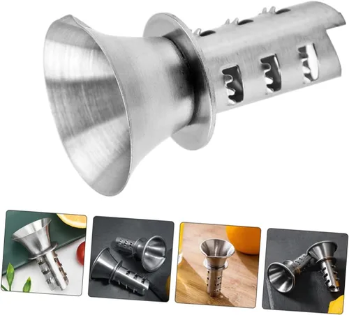 Vista 6 de Exprimidor manual de limón de 2 piezas Exprimidor de mano de cítricos Exprimidor portátil de acero inoxidable para la cocina casera