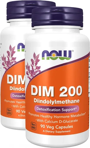 Vista 10 de NOW Foods Suplementos, DIM 200 (diindolilmetano) con D-glucarato de calcio, 90 cápsulas vegetales