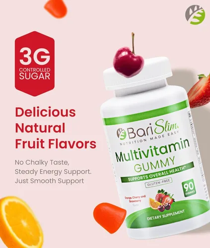 Vista 4 de BariSlim Bariatric - Gomitas multivitamínicas masticables bariátricas, 90