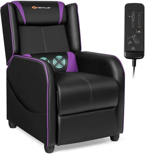 Vista 8 de Silla reclinable para juegos de masaje, color morado Púrpura