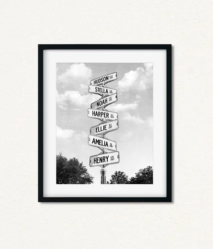 Vista 10 de VIRAGIL Lienzo personalizado con nombre de calle familiar, póster personalizado para decoración del hogar y sala de estar, arte de pared