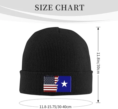 Vista 3 de Ripped Style American and Bonnie Blue Flag Beanie Hat for Men Women Warm Cozy Knit Skull Cap Acrylic Winter Hats