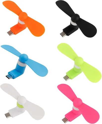 Vista 8 de PCTC 3PCS USB tipo C mini ventilador de teléfono móvil Negro/Blanco/Verde