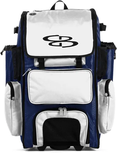 Vista 7 de Boombah Rolling Superpack - Bolsa para equipo de béisbol/sóftbol, varios colores, mango telescópico y capacidad para 4 murciélagos, versión con Negro