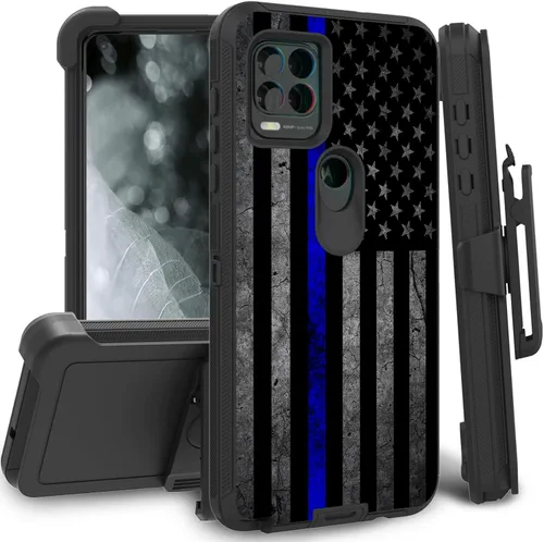 Vista 65 de Funda para Motorola Edge 2021 / Moto Edge 5G UW, protección resistente de 3 capas híbridas a prueba de golpes con funda de clip para cinturón