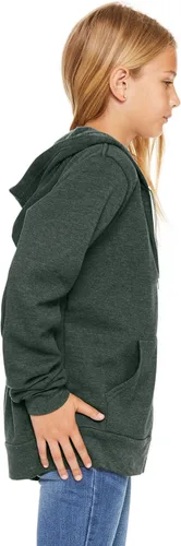 Vista 3 de BELLA + CANVAS - Sudadera con capucha de forro polar con cremallera completa para jóvenes - 3739Y