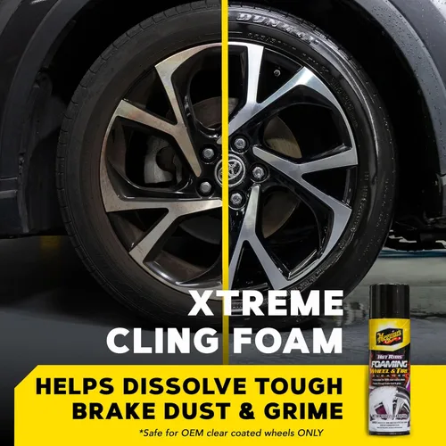 Vista 2 de Meguiar's Hot Rims Limpiador Espumoso de Llantas y Neumáticos - Combina un Limpiador de Llantas y Neumáticos en Un Solo Producto que Elimina