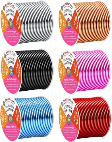Vista 397 de Mandala Crafts - Alambre de aluminio anodizado de calibre 22 para hacer joyas - 137.2 m de alambre flexible surtido y coloreado - Doble para bonsái