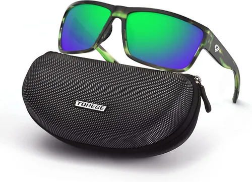 Vista 12 de TOREGE Gafas de sol deportivas polarizadas para hombres y mujeres, para ciclismo, correr, golf, pesca, gafas de sol TR26 Marco negro y lente nocturna