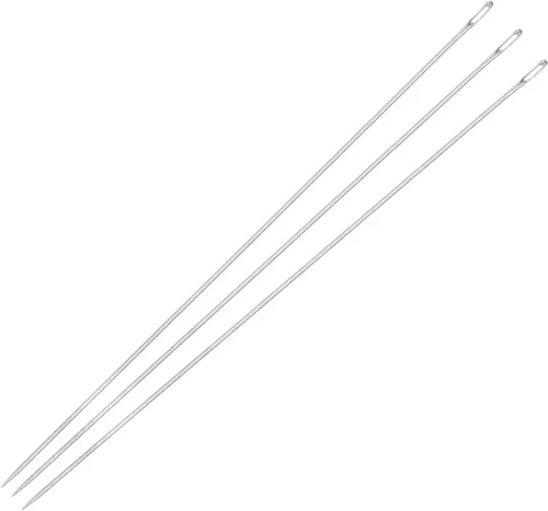 Vista 11 de uxcell 25 agujas de rebordear finas y largas rectas hilos de bordado de acero inoxidable de 2.17 pulgadas