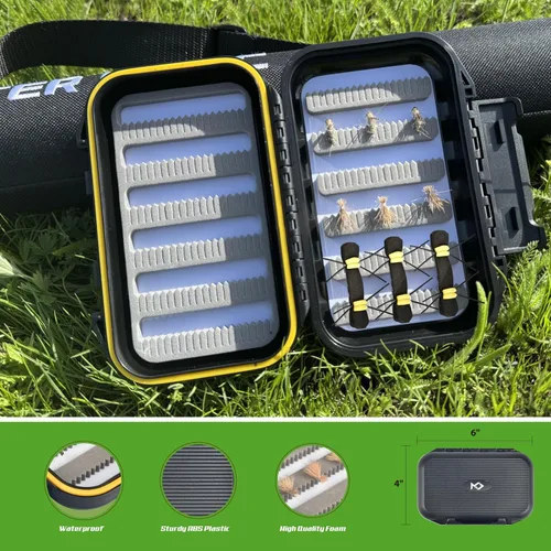 Vista 4 de Fly Fishing Combo Starter Kit, Graphite Rod and Reel with Case