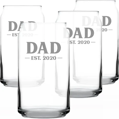 Vista 21 de Dad Est 20XX - Vaso de cerveza para padres primerizos, regalo personalizado de 16 onzas
