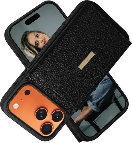 Vista 56 de Funda tipo cartera de Keallce para iPhone 14 Pro de 6.1 pulg., funda con tapa y ranuras para tarjetas, soporte con anillo, funda protectora de piel