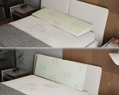 Vista 5 de Almohada de cuña extra ancha para aliviar el reflujo ácido, cuña de colchón, elevador de colchón inclinado, almohada de cuña de cama para dormir