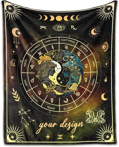Vista 10 de Manta Acuario para Regalos, 40" x 30" Manta Rectangular de Franela del Zodiaco Acogedora, Regalo para Niños Niñas Adolescentes Mujeres Hombres