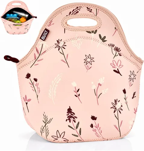 Vista 11 de BUILT Gourmet Getaway Bolsa Tote de Almuerzo de Neopreno Suave Ligera, Aislada y Reutilizable, Talla Única, Negro