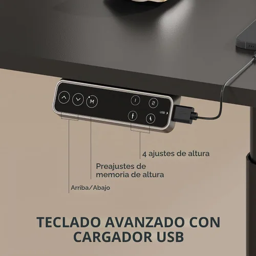 Vista 3 de FLEXISPOT E6 Pro - Escritorio de pie de 3 etapas con patas ovaladas de doble motor de 55 x 28 pulgadas, tablero de una pieza, mesa eléctrica