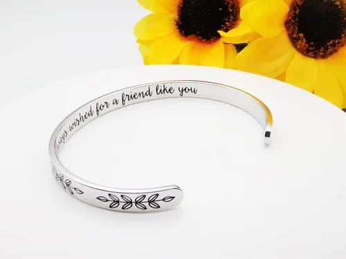 Vista 45 de Pulseras inspiradoras para mujer, joyería de acero inoxidable, con refranes, pulsera motivacional con mensaje oculto, pulseras grabadas para mejor