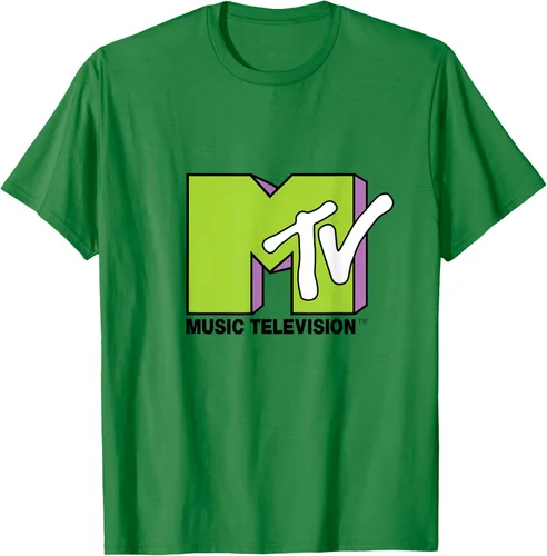 Vista 55 de Camiseta de tratamiento de relleno con logotipo MTV verde lima y morado, Negro, S Azul Marino