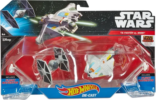 Vista 5 de Hot Wheels Star Wars Rebels Ghost vs. Tie Fighter Starships (paquete de 2)